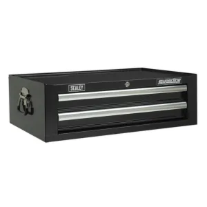 Sealey 2 Drawer Mid-Box with Ball-Bearing Slides - Black - D