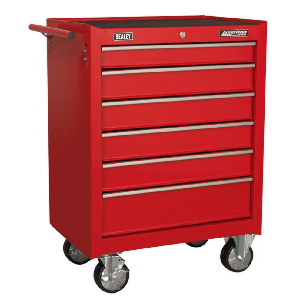 Sealey 6 Drawer Rollcab with Ball Bearing Slides - Red - E