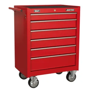Sealey 6 Drawer Rollcab with Ball Bearing Slides - Red - E