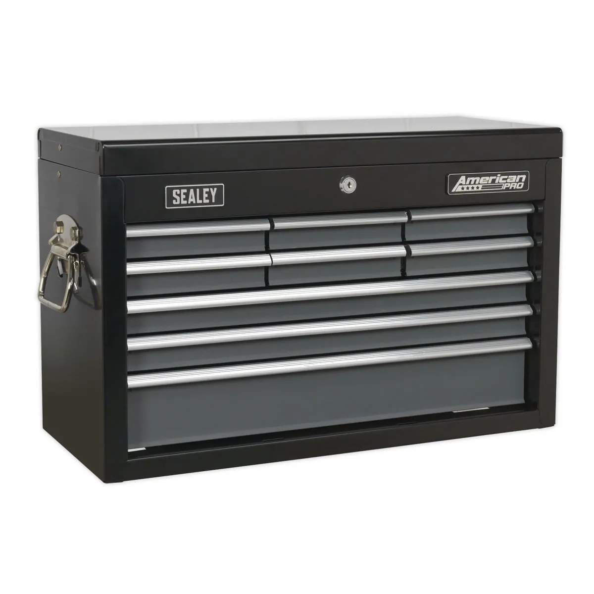 Sealey American Pro Topchest 9 Drawer with Ball-Bearing Slides - Black/Grey