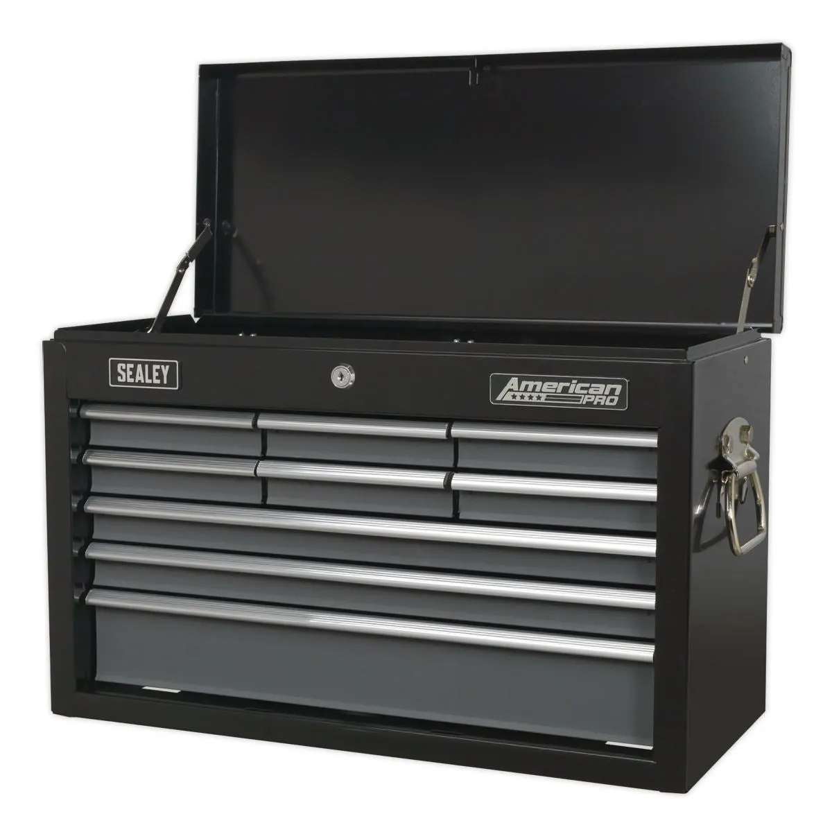 Sealey American Pro Topchest 9 Drawer with Ball-Bearing Slides - Black/Grey