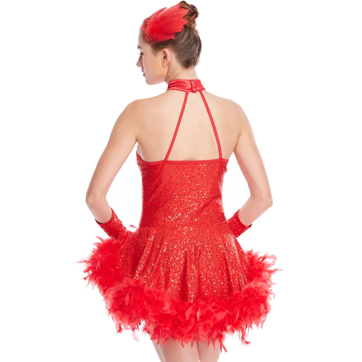 Sequins Feather Dance Dress