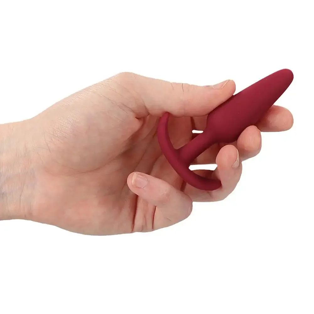 Shots Silicone Red Slim Small Butt Plug for Beginners