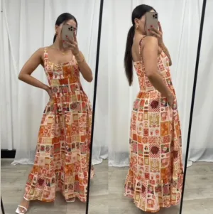 Sienna Sunset Maxi Dress-Orange