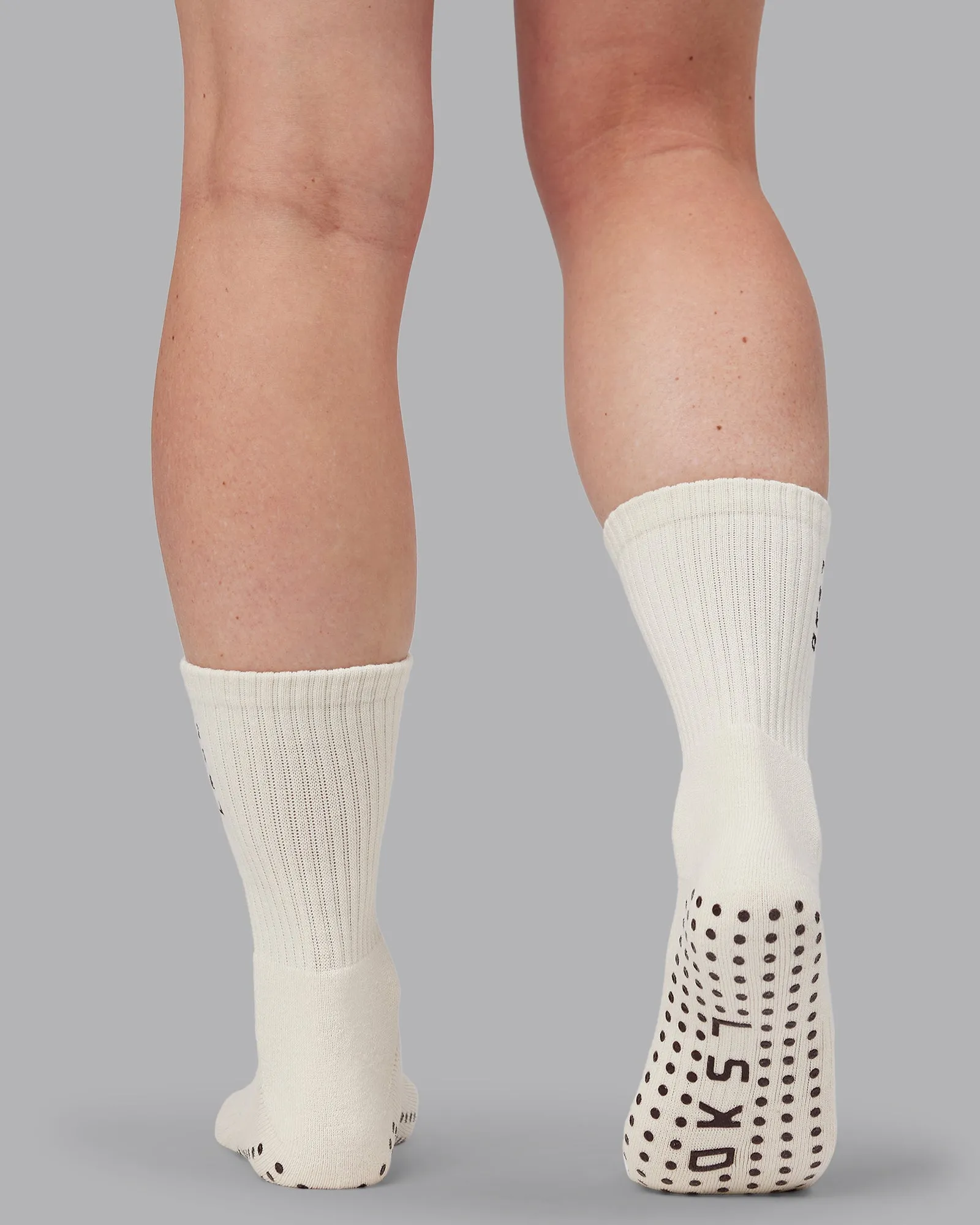 Signal Crew Pilates Grip Sock - Off White-Chocolate Martini