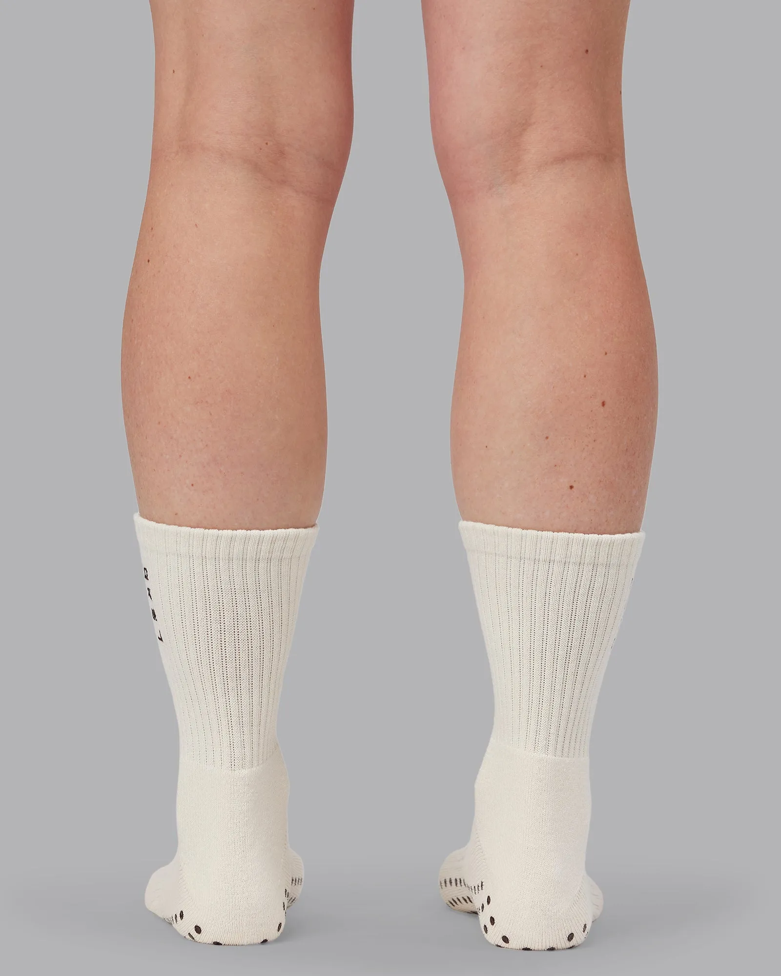Signal Crew Pilates Grip Sock - Off White-Chocolate Martini