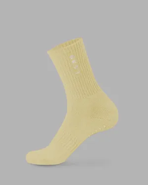 Signal Crew Pilates Grip Socks - Pale Yellow