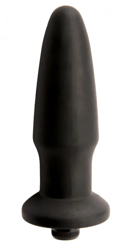 Silicone Vibrating Butt Plug Small - Black