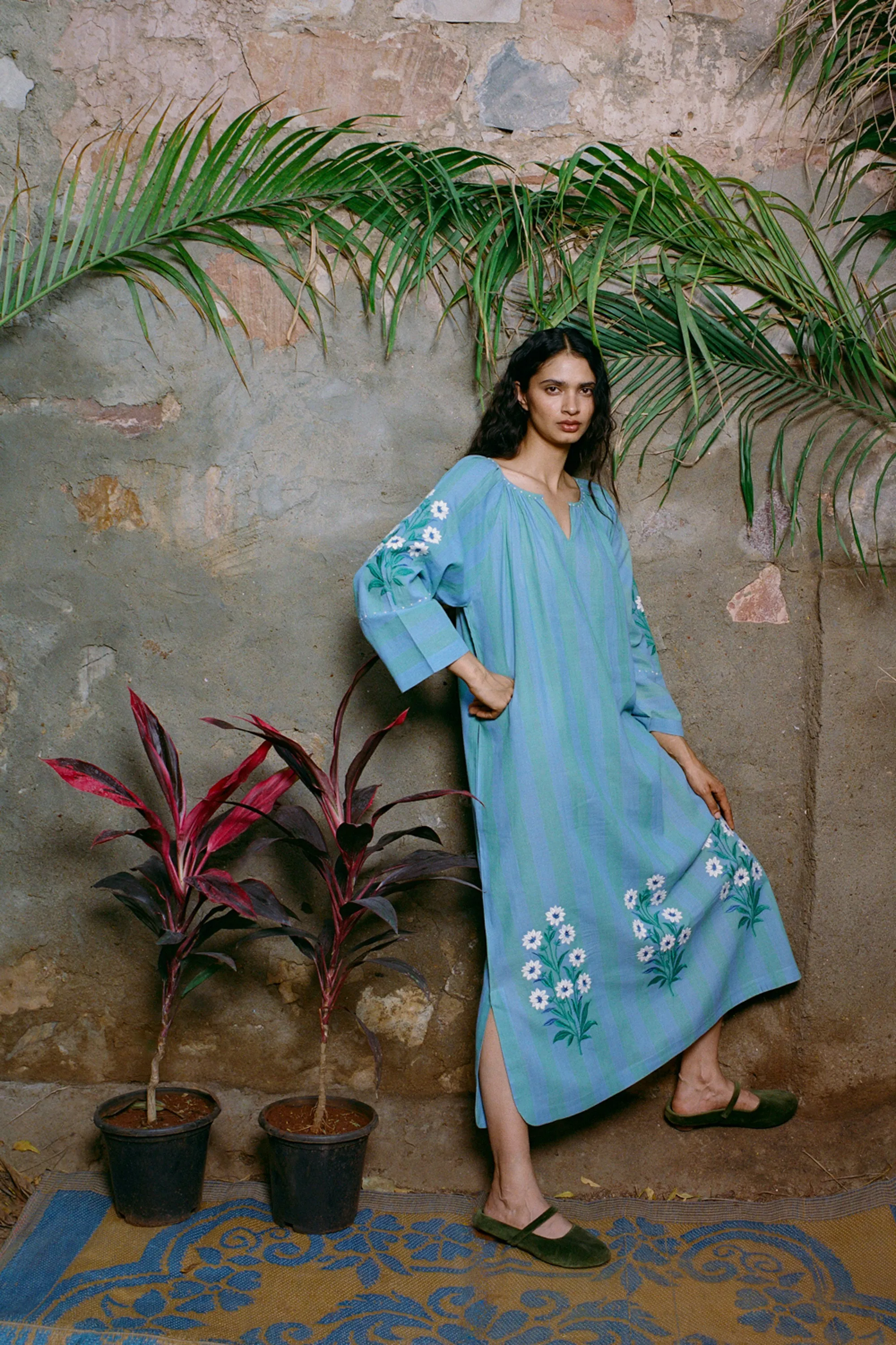 Symi Kaftan in Aegean Daises