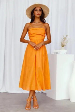 Take Me To The Sun Midi Dress Orange