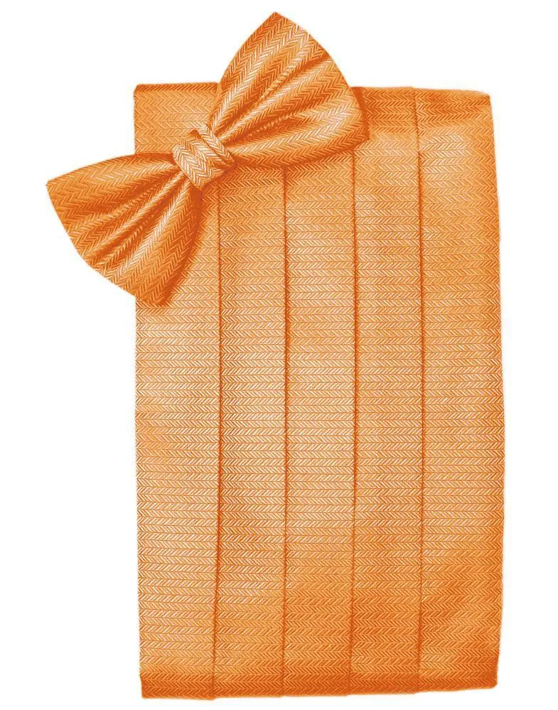 Tangerine Herringbone Kids Cummerbund