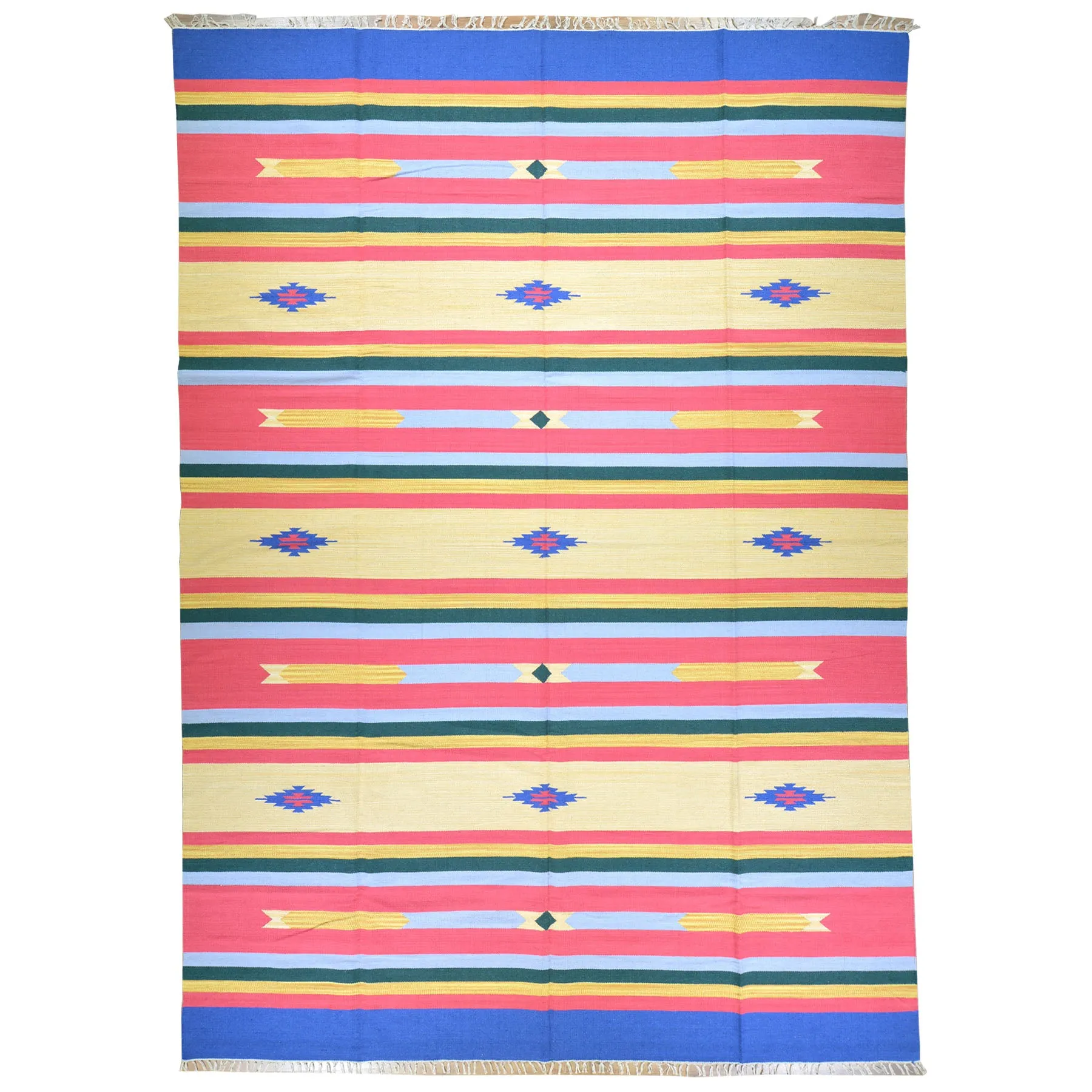 Tribal Handmade Southwestern Style Cotton Rug (Size 8.8 X 12.1) Cwral-6873