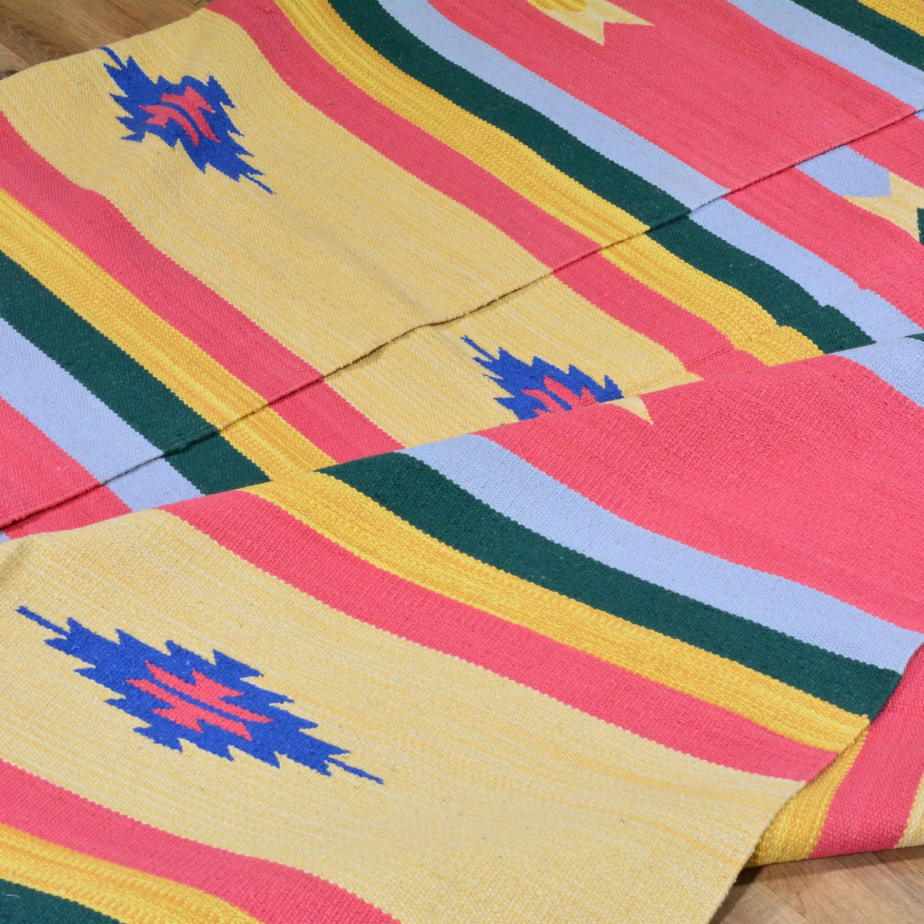 Tribal Handmade Southwestern Style Cotton Rug (Size 8.8 X 12.1) Cwral-6873
