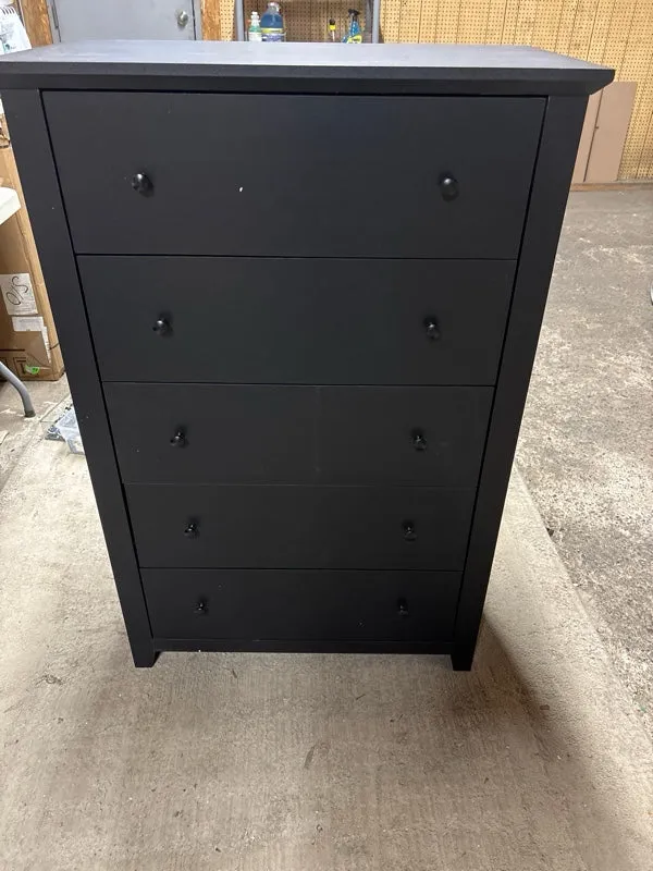 TrumanPick Black Dresser for Bedroom with 5 Drawers 47" Tall Chest of Drawers Wooden Dressers for Closet Living Room - open_box