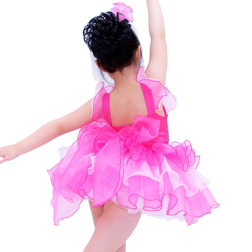 Two-Tones Ruffles Hem Tires Tutu Dresses