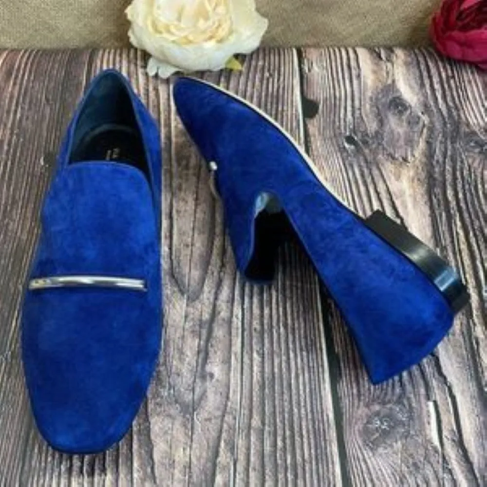 Via Spiga  Pop-blue Suede Tallis Flat Loafers 5.5