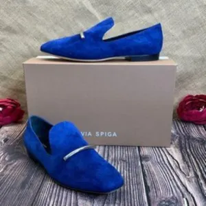 Via Spiga  Pop-blue Suede Tallis Flat Loafers 5.5