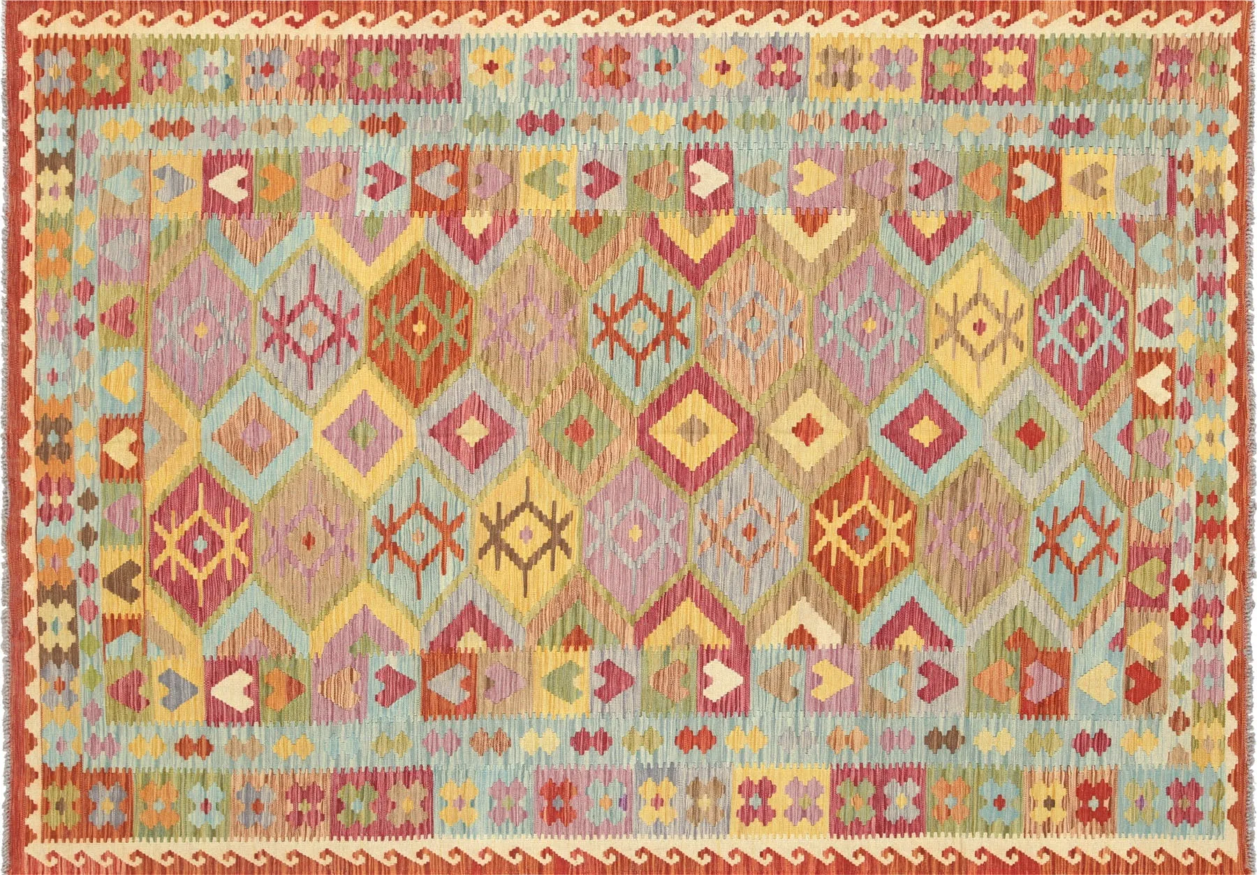 Vintage Afghan Maimana Kilim - 6'8" x 9'7"