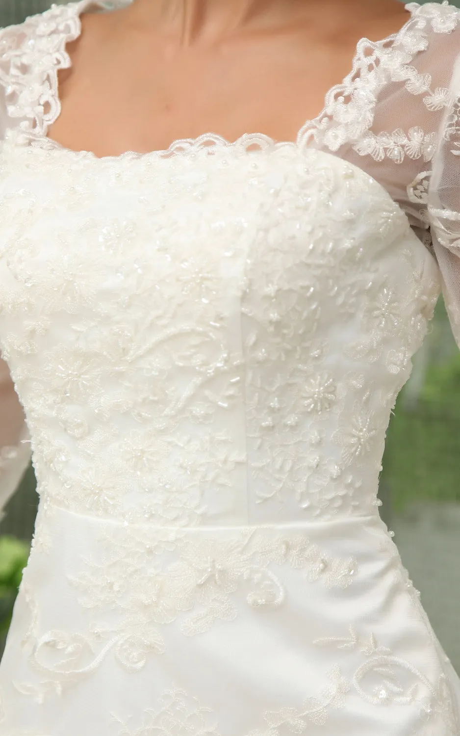 Vintage Half-Sleeve Short Dress With Lace Overlay-GC_705000