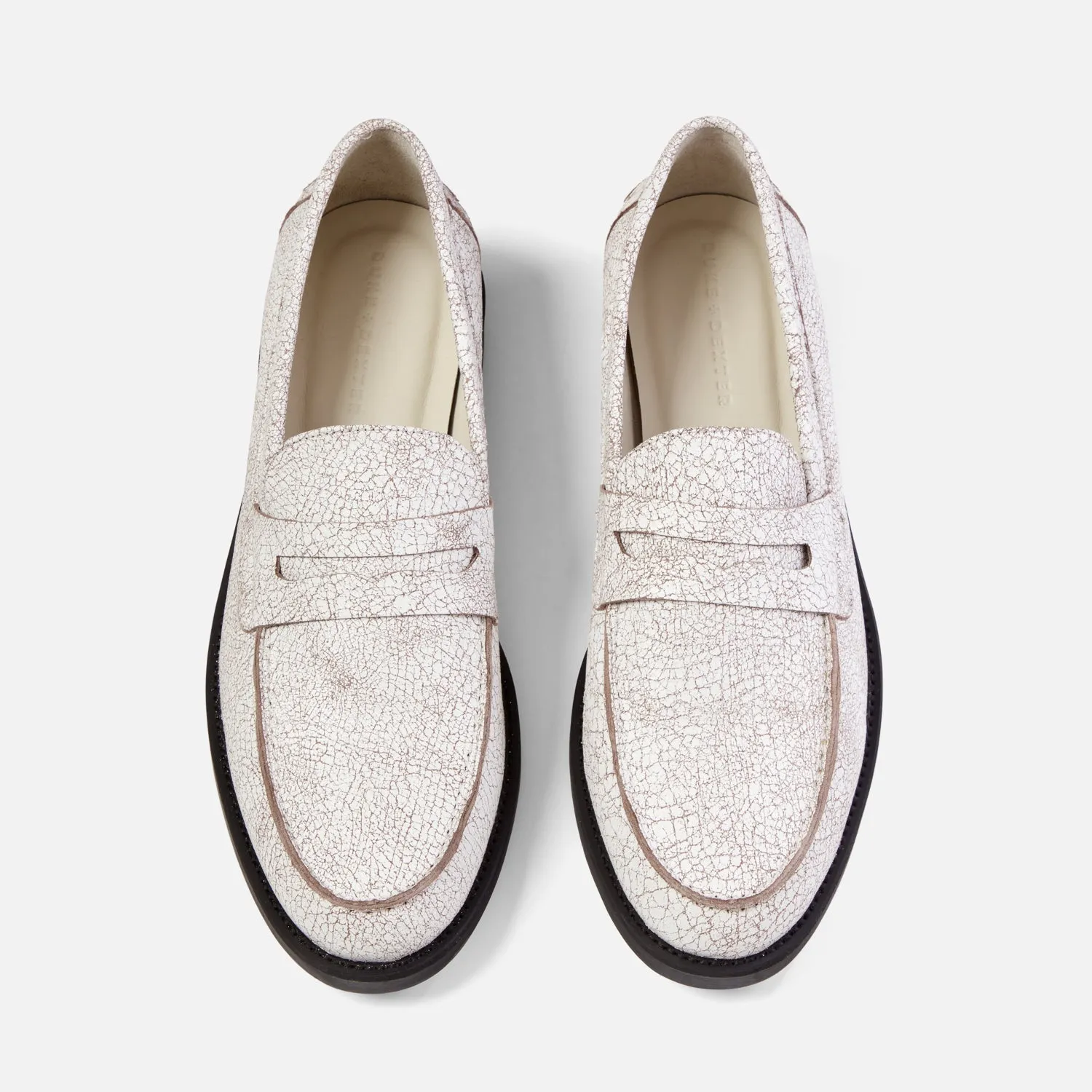 Wilde White Cracked Penny Loafer - Men's