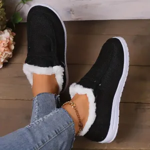 Women's Classic Slip-On Vegan Leather Sneakers with Plush Lining | Perfect for Everyday Wear