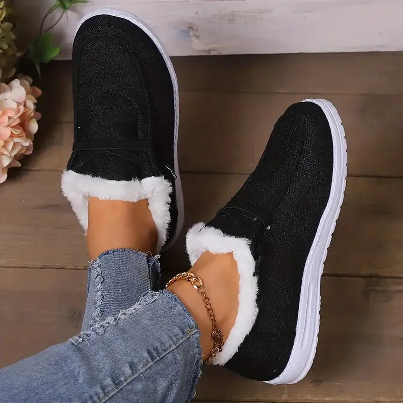 Women's Classic Slip-On Vegan Leather Sneakers with Plush Lining | Perfect for Everyday Wear