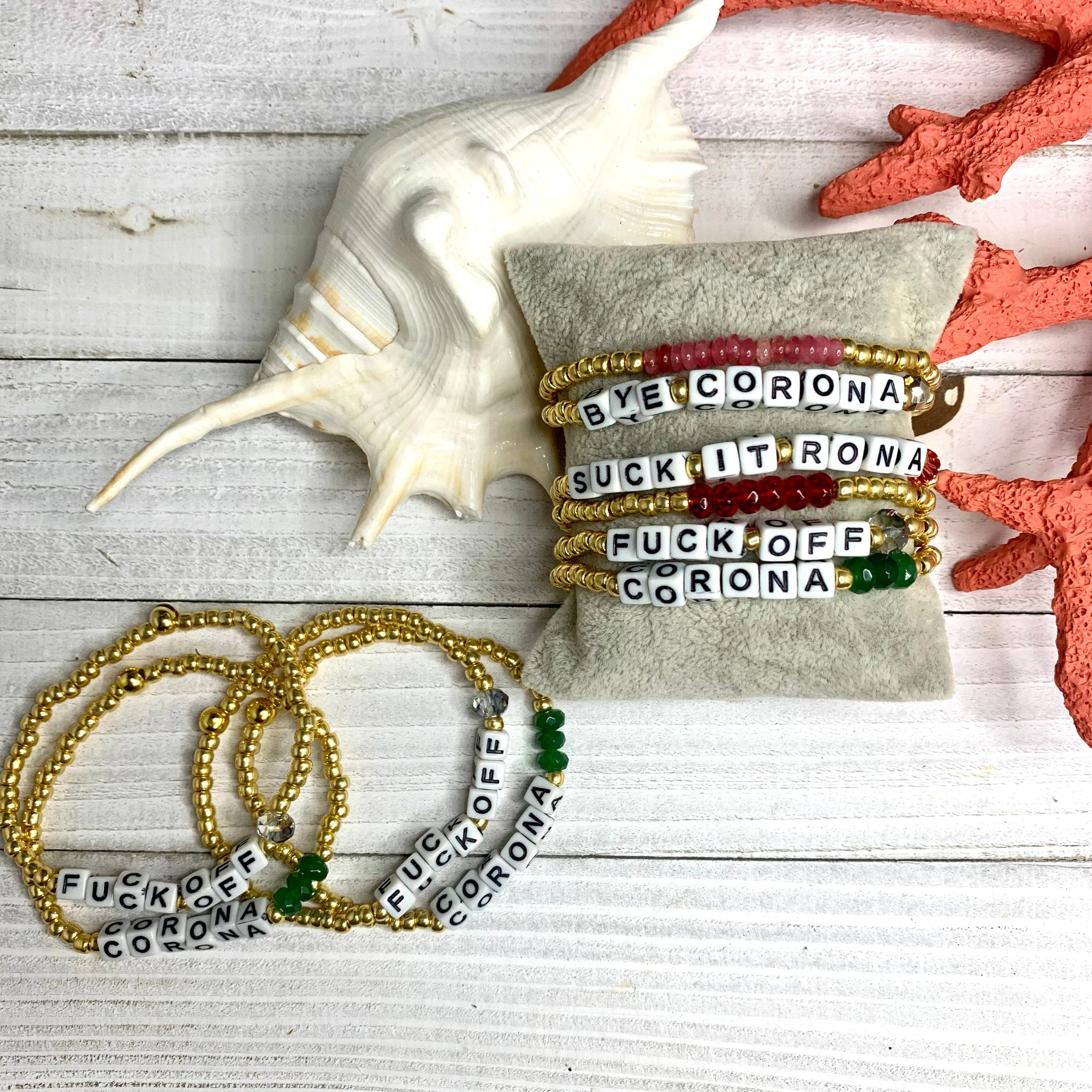 Words Stretchy Bracelets 430-01 | Erika Williner Designs