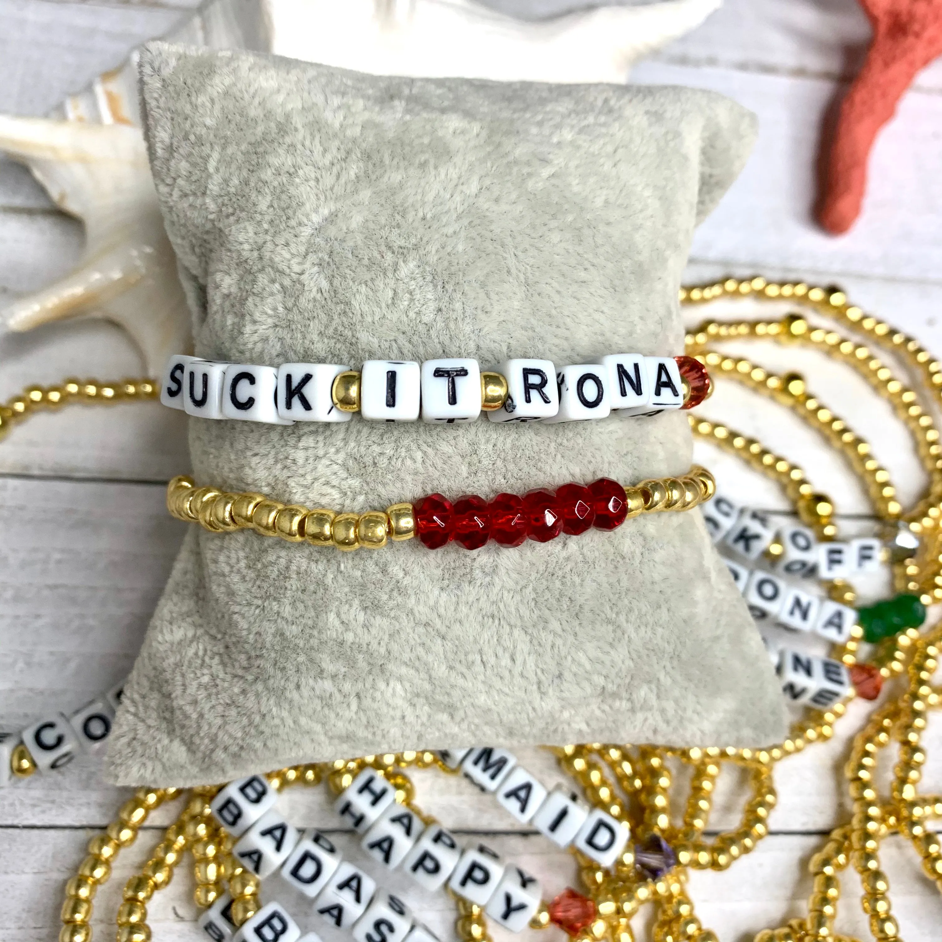 Words Stretchy Bracelets 430-01 | Erika Williner Designs