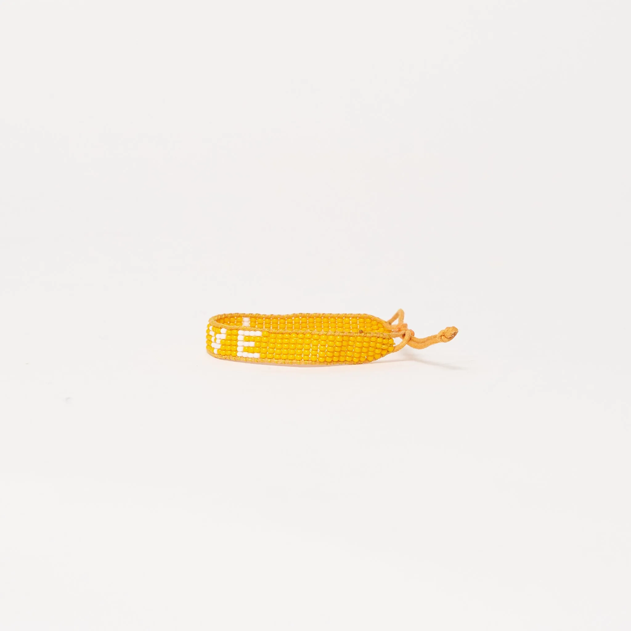 Woven LOVE Bracelet - Orange/White