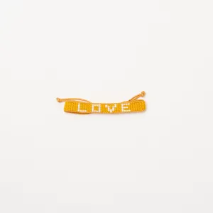 Woven LOVE Bracelet - Orange/White