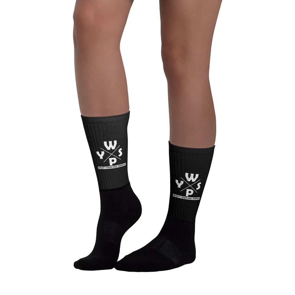 WYSP - What's Your Soul Purpose? - Ozark - Black & Black Foot Sublimated Socks