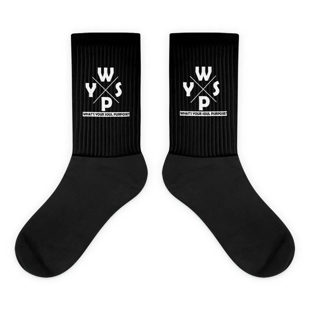WYSP - What's Your Soul Purpose? - Ozark - Black & Black Foot Sublimated Socks