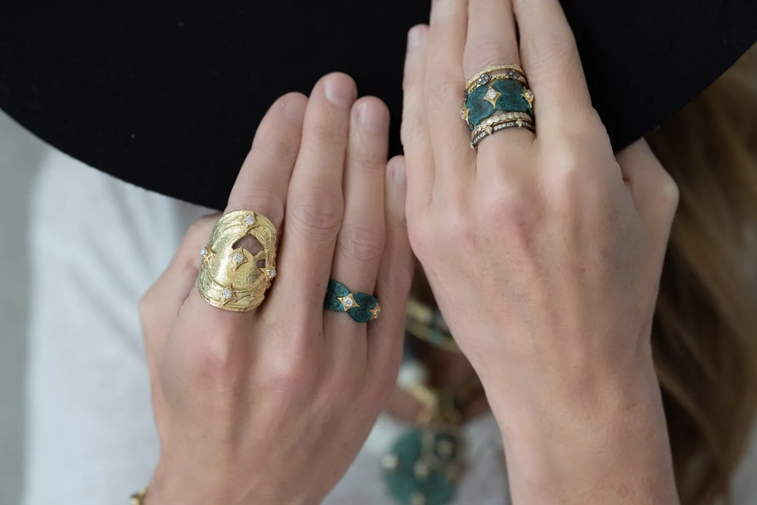 Yellow Gold Artifact Disc Statement Ring